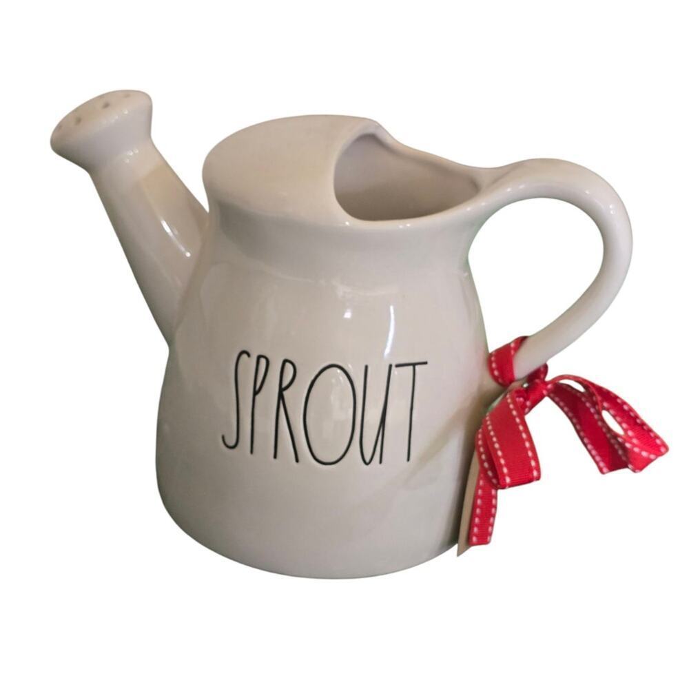 Rae Dunn Magenta Ceramic Watering Can "Sprout" 7" Height